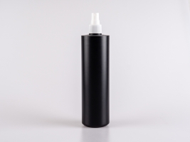 Flasche "Tara" 450ml, matt-schwarz, mit Zerstäuber weiss