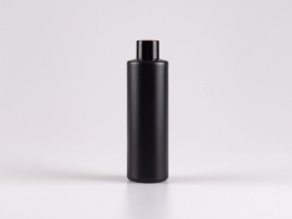 Flasche "Tara" 250ml, matt-schwarz, mit Schraubverschluss weiss/schwarz