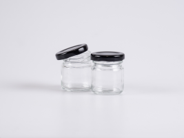 Vorratsglas, 50ml, mit Aluminiumdeckel in 5 Farben