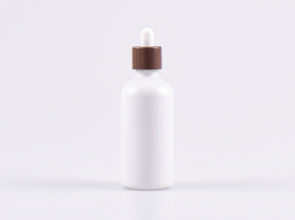 Weissglasflasche 100ml, mit Pipette Walnut