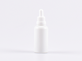 Weissglasflasche 50ml, mit Pipette OV weiss