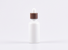 Weissglasflasche 50ml, mit Pipette Walnut