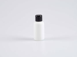 Weissglasflasche 30ml, mit Schraubverschluss schwarz
