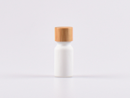 Weissglasflasche 10ml, mit Schraubverschluss Bambus