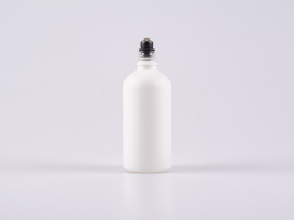 Weissglasflasche 100ml, mit Roll-On Glas/Stahl