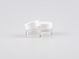 Klarglasdose "Aurora", 7ml, mit Deckel weiss