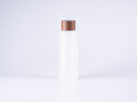 Glasflasche säuremattiert, 100ml, mit Schaubverschluss Walnut