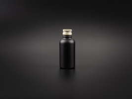 Schwarzglasflasche 50ml, mit Aludeckel