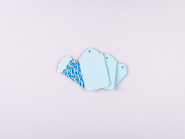 Geschenklabel Papier "Color", 15er Set - blau