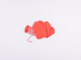 Geschenklabel Papier "Color", 15er Set - rot