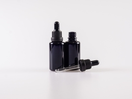 MIRON Violettglasflasche 30ml, mit Pipette OV schwarz