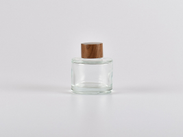 Rundflasche "Lilly", Klarglas, 90ml, mit Schraubverschluss Walnut