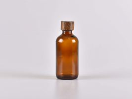 Braunglasflasche 220ml, mit Schraubverschluss Walnut
