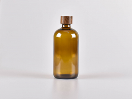 Braunglasflasche 480ml, mit Schraubverschluss Walnut