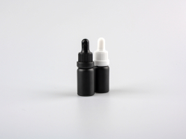 Schwarzglasflasche 10ml, mit Pipette OV weiss/schwarz