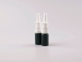 Schwarzglasflasche 10ml, mit Nasenspray OV