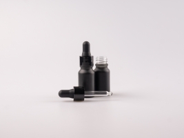 Schwarzglasflasche 10ml, mit Pipette schwarz