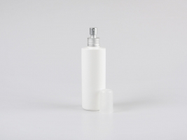 Flasche "Tara" 200ml, matt-weiss, mit Zerstäuber Aluminium
