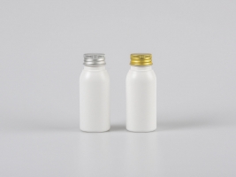 Flasche "Tara" 50ml, matt-weiss, mit Aludeckel