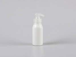 Flasche "Tara" 50ml, matt-weiss, mit Dispenser transparent
