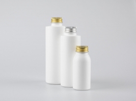 Flasche "Tara" 100ml, matt-weiss, mit Aludeckel