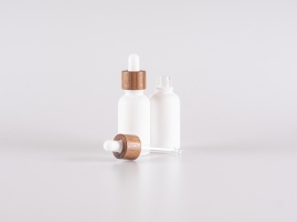 Weissglasflasche 50ml, mit Pipette Walnut